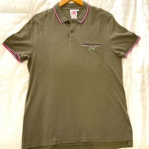 Men’s Lacoste L!VE Polo Shirt – Olive Green – Size 6 (US Large)